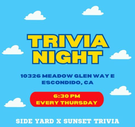 Flyer for Trivia – Side Yard Public House
